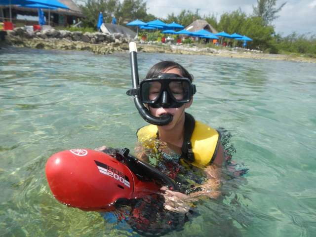 Cozumel Sea Scooter Power Snorkel Excursion and Sky Reef Beach Club Day Pass with Lunch Great excursion for all ages!