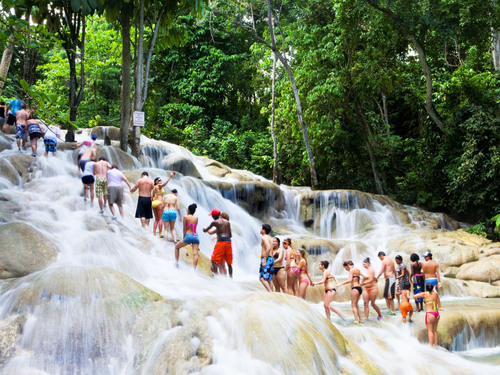 Falmouth Dunn's River Falls Excursion with Cocktails and Lunch at Reggae Hill