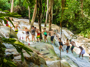 Falmouth Dunn's River Falls, White River Tubing and Shopping Excursion