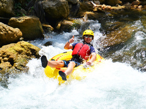 Falmouth Jungle River Tubing Excursion with Cocktails and Lunch at Bamboo Beach Club