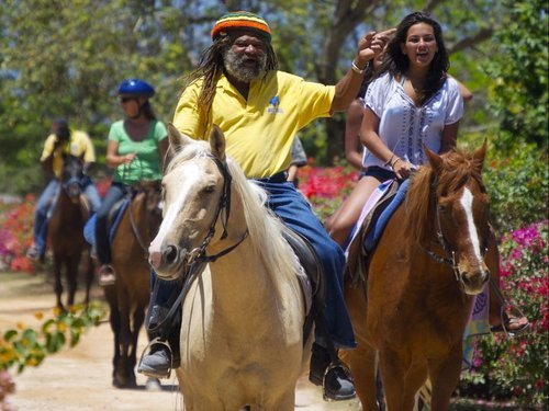 Falmouth  Jamaica horse riding through water Cruise Excursion