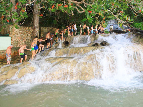 Ocho Rios Dunn's River Falls Excursion with Cocktails and Lunch at Reggae Hill 