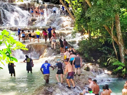 Ocho Rios Dunn's River Falls Excursion with Cocktails and Lunch at Reggae Hill 
