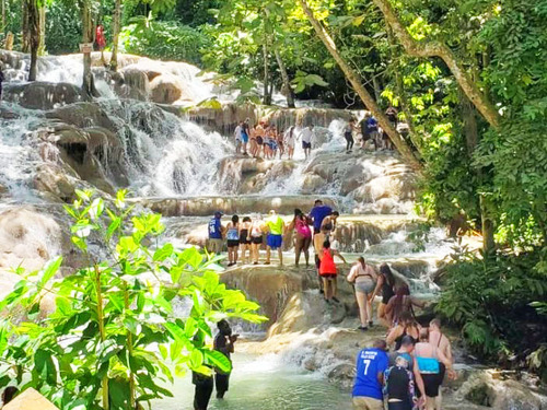 Ocho Rios Dunn's River Falls Excursion with Cocktails and Lunch at Reggae Hill 