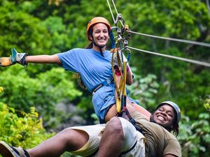 Roatan Canopy Zip Line and Beach Break Adventure Combo Excursion