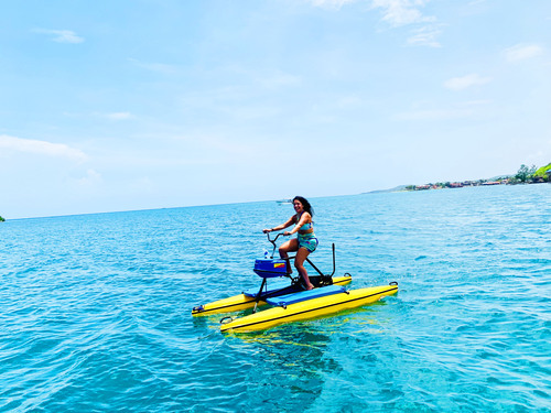 Roatan Hydrobike Adventure, Reef Snorkeling, and Beach Break Excursion 	