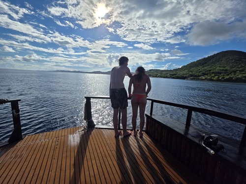 Roatan Tiki Boat Catamaran Adventure Excursion