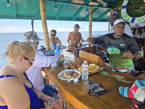 Roatan Tiki Boat Catamaran Adventure Excursion