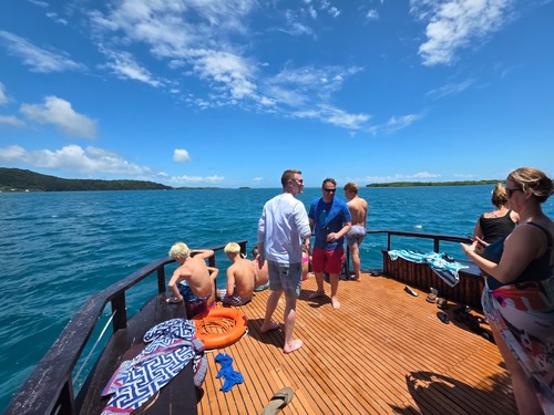 Roatan Tiki Boat Catamaran Adventure Excursion
