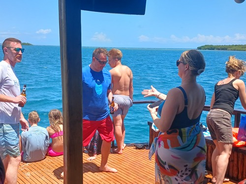 Roatan Tiki Boat Catamaran Adventure Excursion