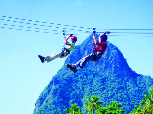 St. Lucia Catamaran Cruise and Zip Line Adventure Excursion