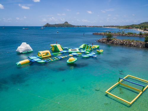 St. Lucia Splash Island Beach Break, Lunch and Water Park Day Pass with Transfer