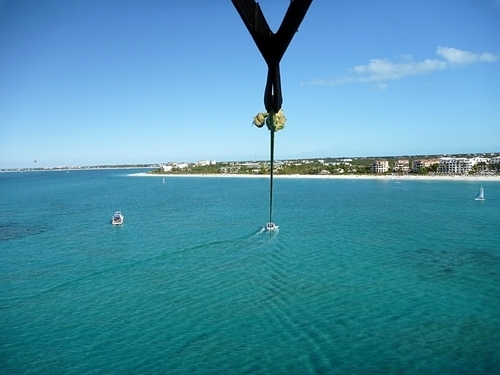 Coxen Hole parasailing at West End Cruise Excursion Tickets